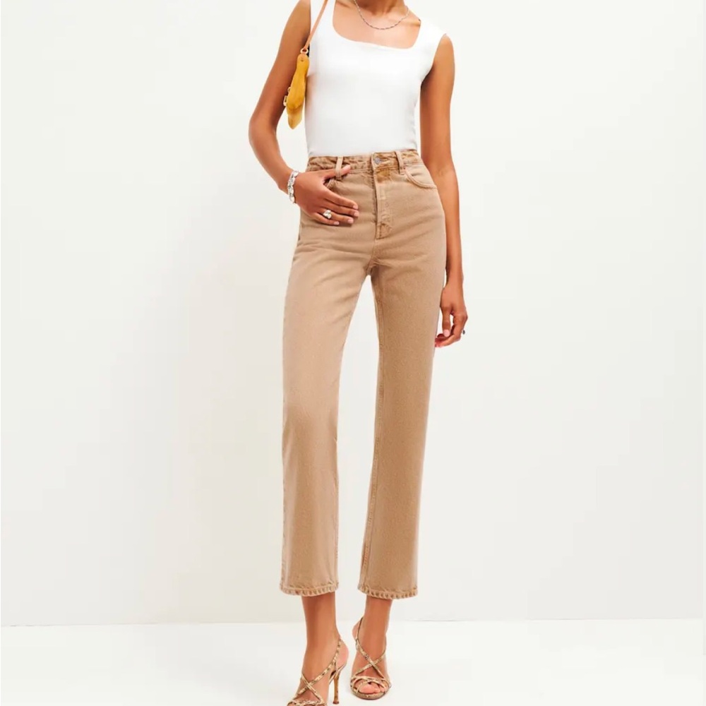 Reformation Jeans in Tan